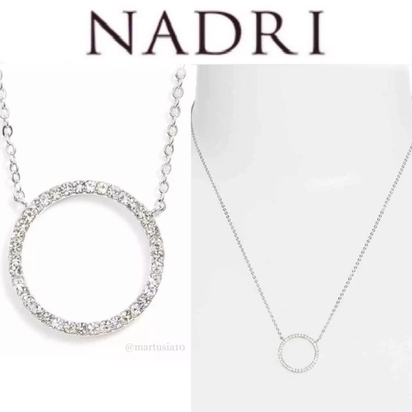 Nadri Jewelry - NADRI Pavé Open Circle Pendant Necklace